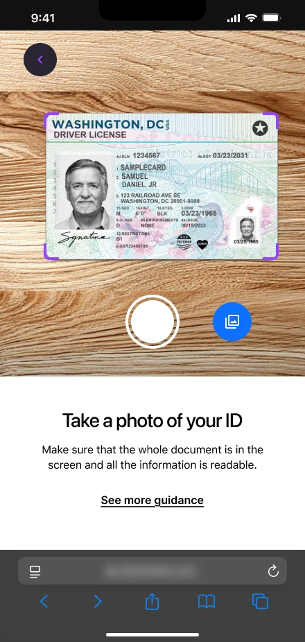 Photograph your ID